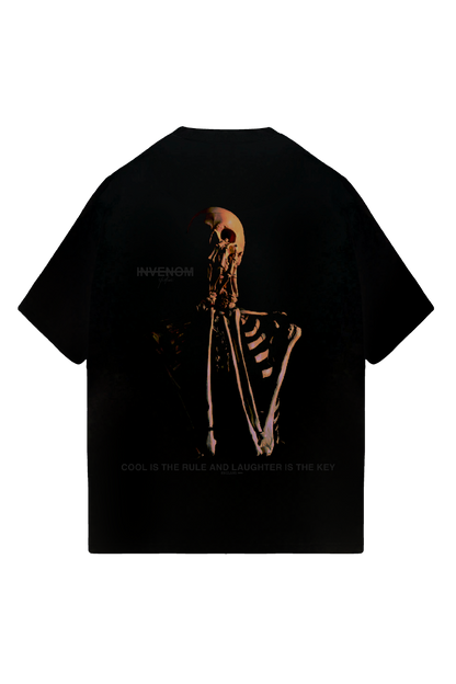 Frightened skeleton Black T shirt